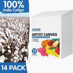 img 3 attached to 14-Pack Of 11X14 Inch Canvas Panels By FIXSMITH - Premium 100% Cotton Primed Artist Canvases For Oil, Acrylic, And Tempera Painting - Super Value Pack