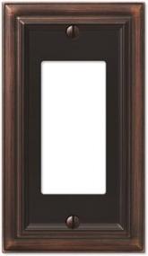 img 3 attached to Aged Bronze AMERELLE 94RVB Continental Single Rocker Cast Metal Wallplate