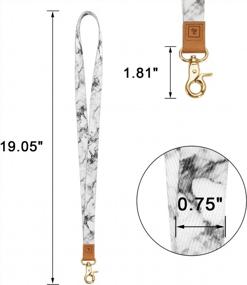 img 3 attached to Стильный ремешок для ключей MNGARISTA с длинным шейным ремешком и держателем удостоверения личности для кошелька для брелка