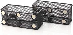 img 2 attached to Organize Your Space With Strong Magnetic Baskets - 2-Pack Black StorageMax Wire Mesh For Fridge, Office Cabinet, Whiteboard, And School Locker