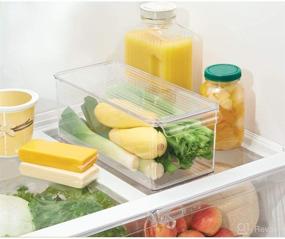 img 2 attached to 📦 iDesign Clear Plastic Refrigerator and Freezer Storage Bin: BPA-Free Organizer for Kitchen, Garage, Basement - 6"x6"x14.5" with Lid