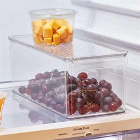 img 3 attached to 📦 iDesign Clear Plastic Refrigerator and Freezer Storage Bin: BPA-Free Organizer for Kitchen, Garage, Basement - 6"x6"x14.5" with Lid