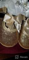 img 1 attached to 👶 Lidiano Baby Girls Bowknot Sequins Bling Anti-Slip Mary Jane Flat Crib Shoes + Headband Combo review by Jaclyn King