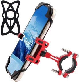 img 4 attached to Red ELECFUN Motorcycle Phone Mount - Universal Bike Cell Phone Holder with Aluminum Construction, Anti Shake &amp; 360° Rotation - Compatible with Samsung Galaxy S9/S8 Plus/Google Pixel/iPhone, and More