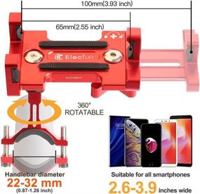 img 3 attached to Red ELECFUN Motorcycle Phone Mount - Universal Bike Cell Phone Holder with Aluminum Construction, Anti Shake &amp; 360° Rotation - Compatible with Samsung Galaxy S9/S8 Plus/Google Pixel/iPhone, and More