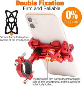 img 2 attached to Red ELECFUN Motorcycle Phone Mount - Universal Bike Cell Phone Holder with Aluminum Construction, Anti Shake &amp; 360° Rotation - Compatible with Samsung Galaxy S9/S8 Plus/Google Pixel/iPhone, and More