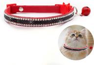 🐱 9-inch leather cat collar with bell - pet safety buckle collar for small cats and dogs (1pcs，red) logo