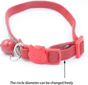 img 3 attached to 🐱 9-inch Leather Cat Collar with Bell - Pet Safety Buckle Collar for Small Cats and Dogs (1Pcs，Red)