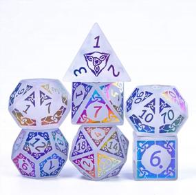 img 4 attached to Get Your Game On With 7-Piece Natural Gemstone Dice Set For Dungeons & Dragons And MTG Table Games