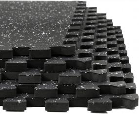 img 2 attached to 48 Sq Ft Interlocking Rubber EVA Foam Exercise Mat Floor Tiles For Gyms, Fitness Rooms - 24" X 24" X 1/2'' Thick