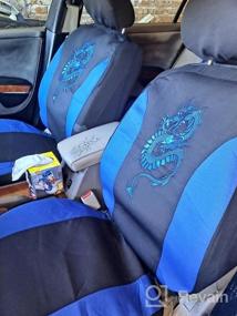img 5 attached to AUTOYOUTH Airbag Compatible Universal Fit Car Seat Covers 9PCS - Blue Tiger Pattern For Full Set Protection.