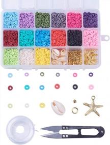 img 4 attached to Handmade Polymer Clay Hsishi Beads Set Of 5700 Pcs With Cowrie Shell And Vinyl Disc Beads In 15 Colors - Perfect For Jewelry Making By DanLingJewelry