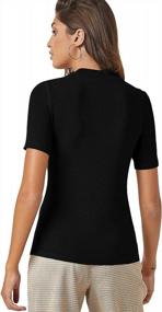 img 3 attached to Verdusa Women'S Short Sleeve Mock Neck Rib Knit T-Shirt Top