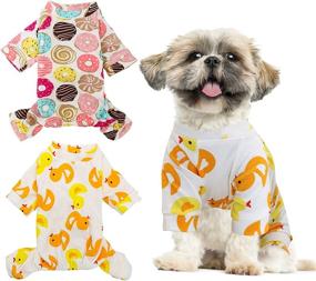 img 4 attached to 🐾 HYLYUN 2 Pack Puppy Pajamas - Cats Onesie: Soft, Cozy Cotton Rompers for Small Dogs and Cats S