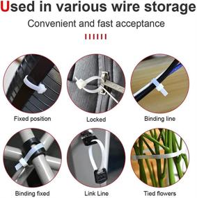 img 2 attached to 🔗 AIGAISHISXIN 100pcs Cable Zip Ties: Self-Locking, Heavy Duty, Durable & Adjustable Nylon Tie Wraps - 50lb Tensile Strength, Reusable Wire Ties for Home, Office & Garden (White/12in)