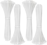 🔗 aigaishisxin 100pcs cable zip ties: self-locking, heavy duty, durable & adjustable nylon tie wraps - 50lb tensile strength, reusable wire ties for home, office & garden (white/12in) логотип