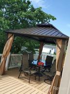 img 1 attached to YOLENY 10' X 13' Hardtop Gazebo With Galvanized Steel Frame, Double Roof Canopy, Netting, And Curtains - Perfect For Outdoor Areas, Gardens, Patios, Lawns, And Parties review by Dale Hing