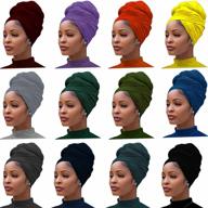 stylish and comfortable 12-piece turban set for women: extra-long, ultra-soft, and perfect for any occasion! logo