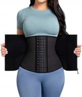 ashlone latex zipper waist trainer corset: sport cincher for hourglass body shaping women logo
