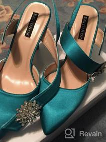 img 5 attached to Stylish ERIJUNOR Satin Dress Pumps With Pointed Toe, Slingback Strap, Rhinestone Brooch, And Mid Heel - Ideal For Evening Events, Proms, And Weddings
