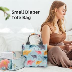 img 3 attached to 👶 Compact Waterproof Diaper Tote Bag: Multi-Functional Small Baby Diaper Bag, Lightweight Mini Diaper Bag Purse