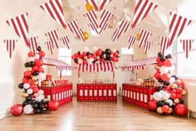 img 2 attached to Red & White Pennant Banner - 100Ft Decorations For Birthday Party, Carnival, Circus & Festival Celebrations | Piokio Supplies
