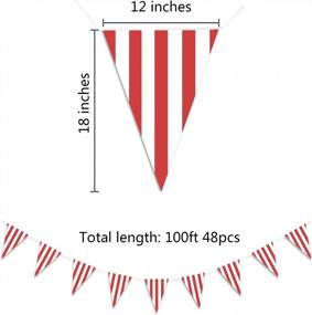 img 3 attached to Red & White Pennant Banner - 100Ft Decorations For Birthday Party, Carnival, Circus & Festival Celebrations | Piokio Supplies