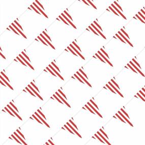 img 4 attached to Red & White Pennant Banner - 100Ft Decorations For Birthday Party, Carnival, Circus & Festival Celebrations | Piokio Supplies