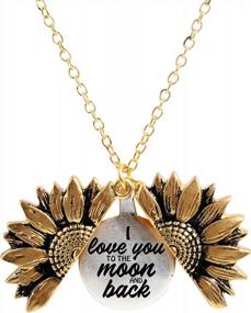 img 4 attached to Radiate Love With SLOONG'S Engraved Sunflower Locket Necklace - Perfect Gift For Mom Or Girlfriend!