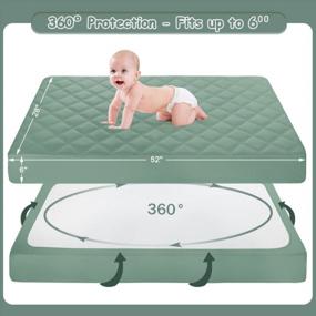 img 1 attached to Waterproof Fitted Crib Mattress Pad And Toddler Mattress Protector Baby Crib Mattress Cover Cradle Bedding Sheets Breathable And Hypoallergenic By Yoofoss (Dark Green, Crib 28''X52'')