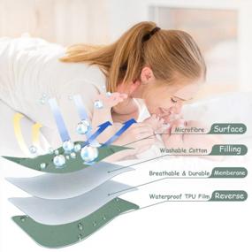 img 2 attached to Waterproof Fitted Crib Mattress Pad And Toddler Mattress Protector Baby Crib Mattress Cover Cradle Bedding Sheets Breathable And Hypoallergenic By Yoofoss (Dark Green, Crib 28''X52'')