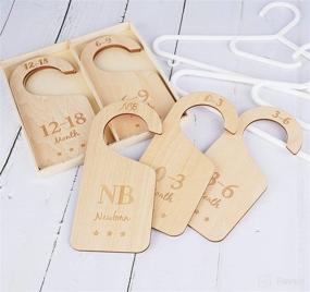 img 1 attached to 👕 HOUÍSM Wooden Baby Closet Size Dividers: Organize Baby Clothes Effortlessly from Newborn to 24 Months, Perfect Nursery Decor and Shower Gift!