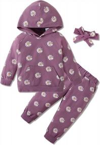 img 4 attached to Cute And Cozy: WESIDOM Toddler Girl Clothes Set With Hoodie Sweatshirt And Floral Pants