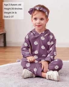img 3 attached to Cute And Cozy: WESIDOM Toddler Girl Clothes Set With Hoodie Sweatshirt And Floral Pants
