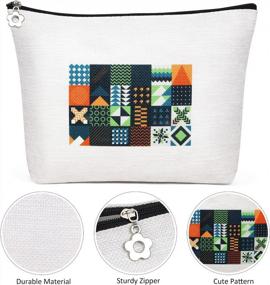 img 2 attached to 2-Pack Stylish Makeup Bags For Women - Portable Travel Cosmetic Pouches With Zipper - Multi-Functional And Fun Patterns - Perfect For Purse Or Travel (Includes Travel And Pattern Styles)