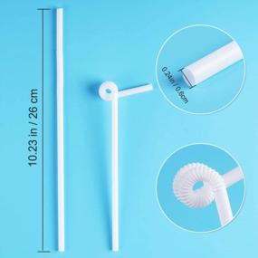 img 3 attached to 200 Pcs Individually Packaged White Plastic Extra Long Flexible Disposable Drinking Straws.(0.23'' Diameter And 10.2" Long) (White)