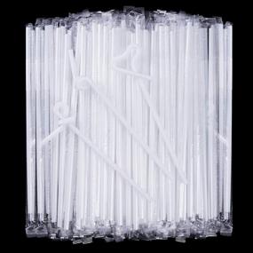 img 4 attached to 200 Pcs Individually Packaged White Plastic Extra Long Flexible Disposable Drinking Straws.(0.23'' Diameter And 10.2" Long) (White)