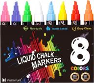 voilamart's colorful and versatile liquid chalk markers: perfect for glass, blackboard, and windows - 8 reversible tip pens included logo