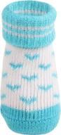 🧦 puppia sky blue angel heart socks for dogs - set of 4, medium size логотип