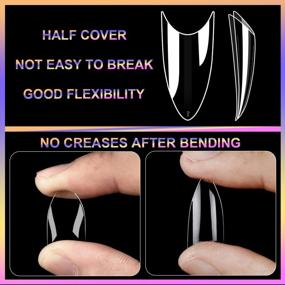 img 2 attached to Short Stiletto Nail Tips With Glue INFILILA 200PCS Clear Stiletto Nail Tips For Acrylic Nails With 2Pcs GlueFake False Stiletto Nails Half Cover Professional Artificial Nail Tip For Nail Art Salon & Home