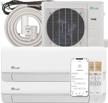 white senville dual zone mini split air conditioner heat pump, 28000 btu, alexa compatible - sena-30hf/d logo