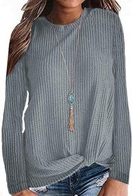 img 3 attached to Stylish Twist Knot Women'S Long Sleeve T-Shirt - Perfect For Casual Wear Or Work