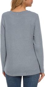 img 1 attached to Stylish Twist Knot Women'S Long Sleeve T-Shirt - Perfect For Casual Wear Or Work