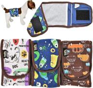 3pcs reusable washable dog diaper set for small breeds - funnydogclothes (gray-brown-blue, m: waist 11" - 13") logo