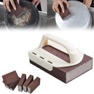 🧽 nano carborundum sponge with handle: premium 5pcs set for effortless cleaning of pots and pans logo