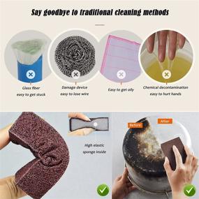 img 2 attached to 🧽 Nano Carborundum Sponge with Handle: Premium 5Pcs Set for Effortless Cleaning of Pots and Pans