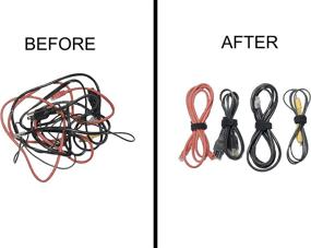 img 1 attached to 🔗 30 Pack of Reusable Cable Management Ties - 8" Self-Gripping Cord Straps for Organizing Cables, Cords, and Wires in Desks and Offices - Simple and Efficient Cord Organizer (Black)