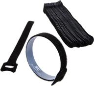 🔗 30 pack of reusable cable management ties - 8" self-gripping cord straps for organizing cables, cords, and wires in desks and offices - simple and efficient cord organizer (black) logo