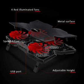 img 3 attached to 🎮 Gaming Laptop Cooling Stand for 17.3" Laptops - Adjustable 4-Speed Fans and Sturdy Housing with Illumination