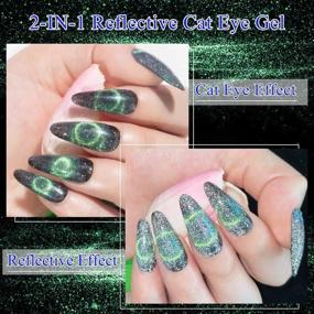 img 3 attached to 6Pcs 9D Cat Eye Gel Nail Polish Set 10Ml, Galaxy Holographic Cateye Magnetic Manicure With Chameleon Magic Effect - Soak Off UV Reflective MIZHSE